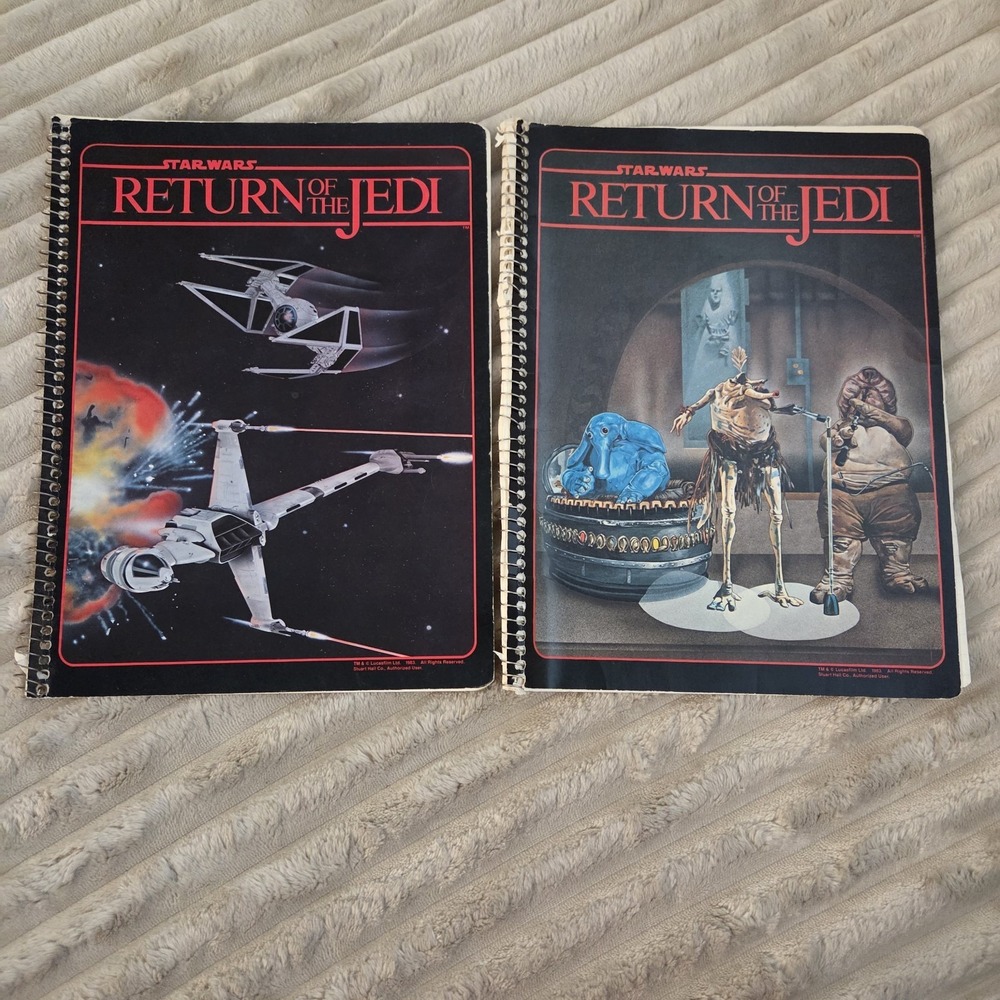 Lot Of 2 1983 Starwars Return Of The Jedi Notebook Vintage Memorabilia